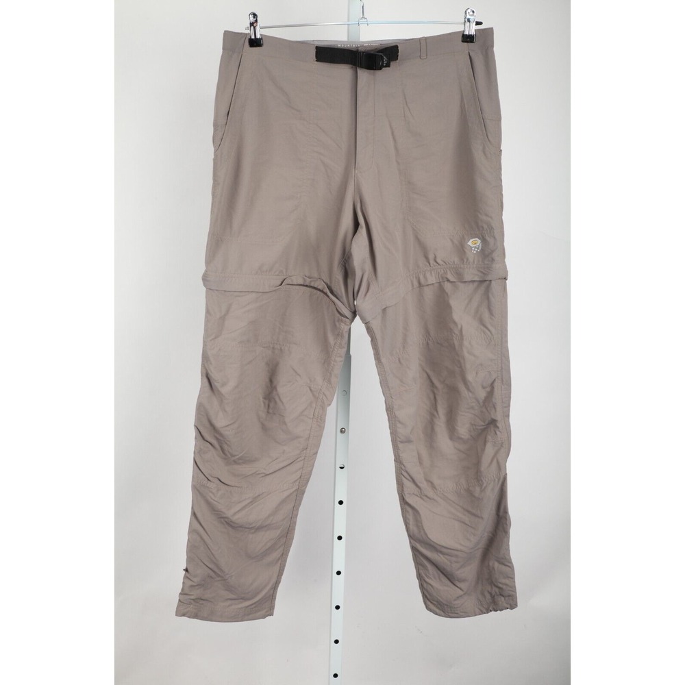 Mountain Hard Wear Pants Mens Large Gray Belt Convertible Hiking Camping Outdoor - Picture 2 of 16